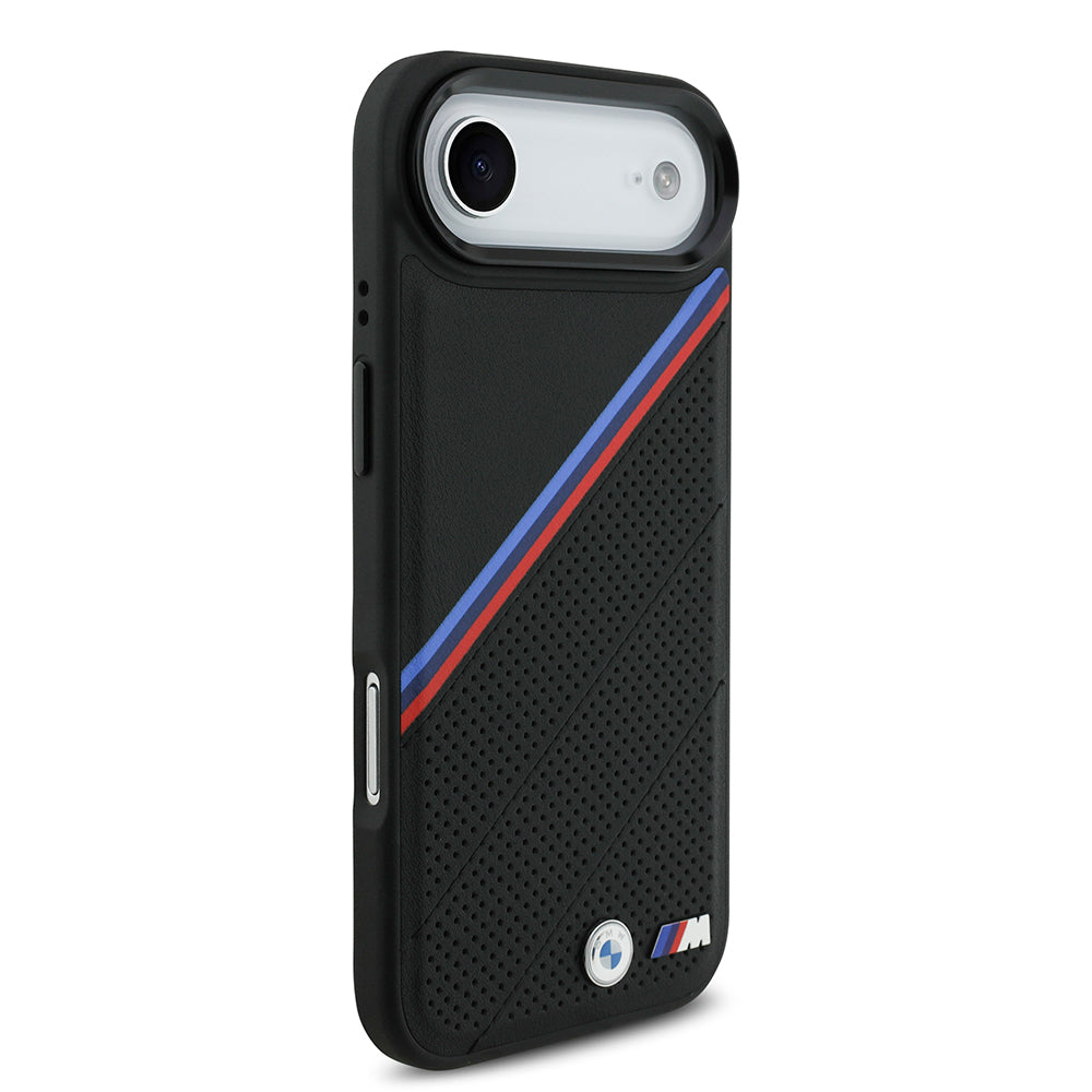 BMW iPhone 17 Air Orjinal Lisanslı M-safe Şarj Özellikli M Logolu Üç Şeritli Delikli Deri Kılıf BMW iPhone 17 Air Orjinal Lisanslı M-safe Şarj Özellikli M Logolu Üç Şeritli Delikli Deri Kılıf